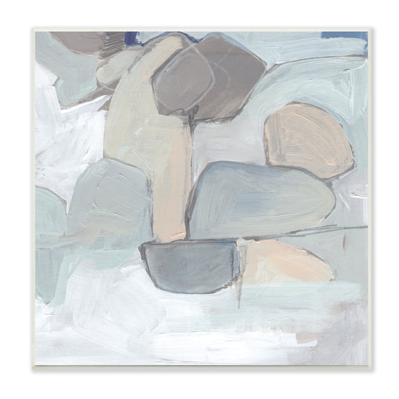 Jennifer Paxton Parker Industries Abstract Neutral Geometric Shapes Round Rock Landscape 12 in x 12 in Framed Painting Canvas Art Print, by Stupell Home Décor