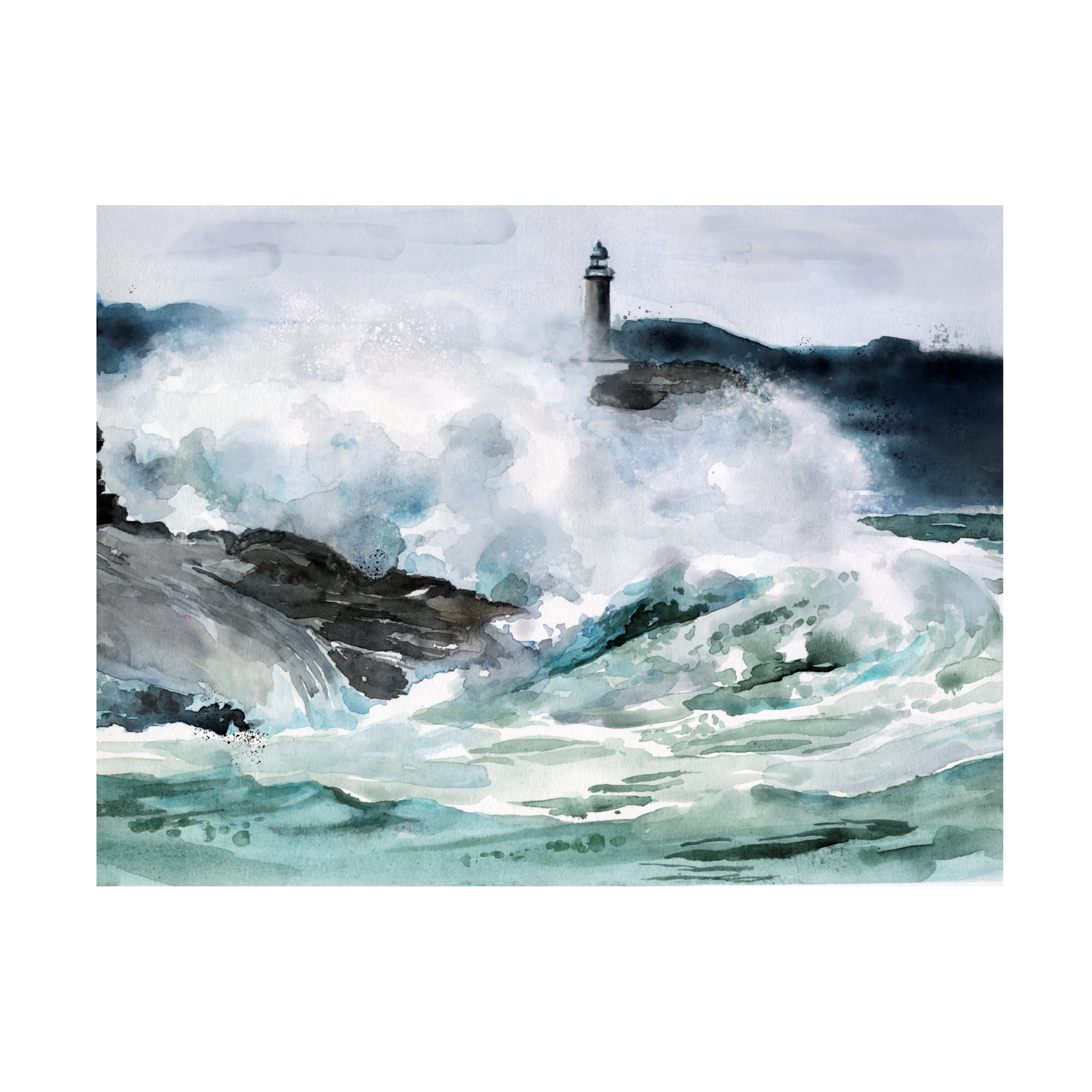 Jennifer Paxton Parker 'Lighthouse Waves II' Canvas Art