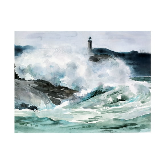 Jennifer Paxton Parker 'Lighthouse Waves II' Canvas Art