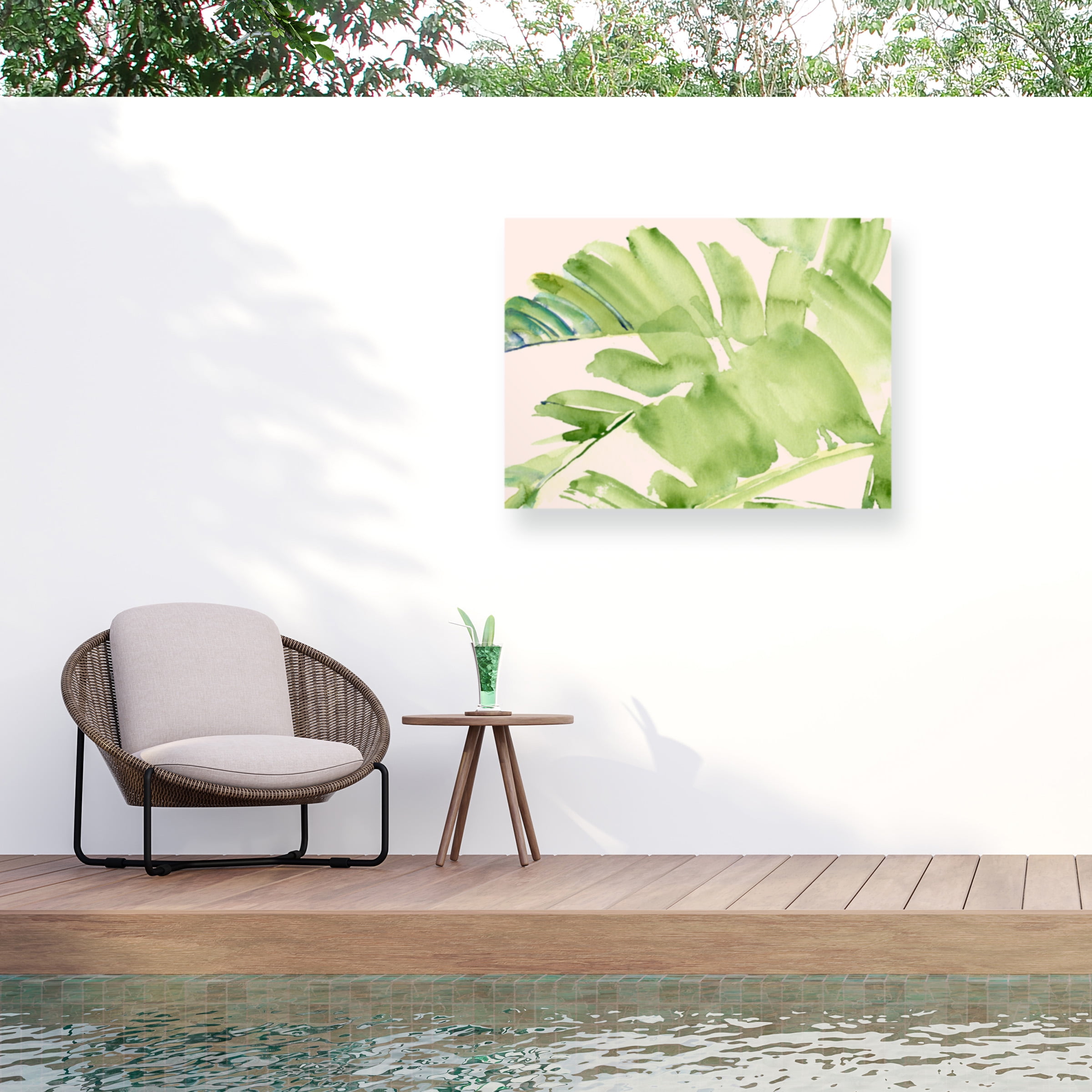 Jennifer Paxton Parker Green Botanical Abstract Outdoor Canvas Print 18x24