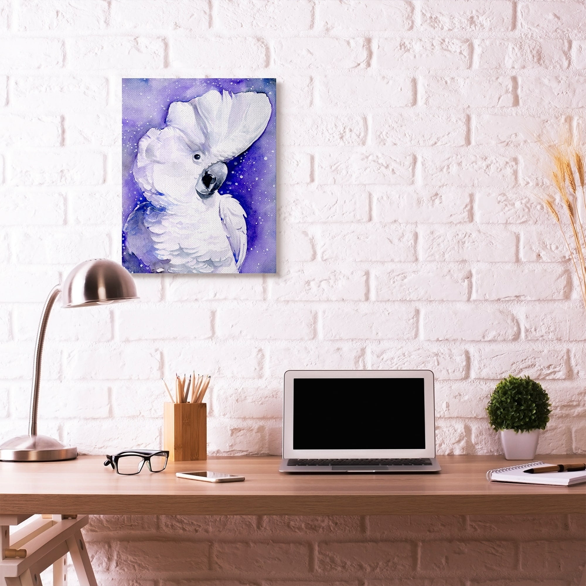 Jennifer Paxton Parker Space Bird Watercolor Animal Purple Painting 24 in x 30 in Painting Canvas Art Print, by Stupell Home Décor