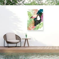 Jennifer Paxton Parker 'Toucan Palms I' Outdoor Canvas 19x14