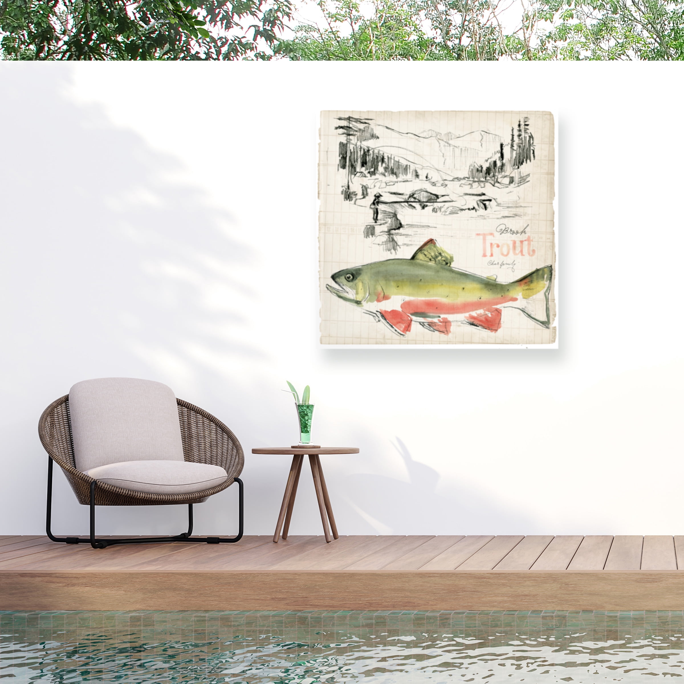 Jennifer Paxton Parker 'Trout Journal II' Outdoor All-Weather Wall Decor