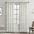 thumbnail image 1 of Jennifer Sheer Botanical Print Grommet Curtain Panel 52" x 84" in Grey, 1 of 6