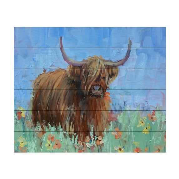 Jennifer Stottle Taylor 'Scottish Highland Cow' Wood Slat Art 18x22