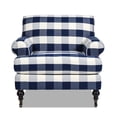 thumbnail image 1 of Jennifer Taylor Home Alana 38" Lawson Large Living Room Accent Arm Chair with Metal Casters, Blue lattice Woven, 1 of 9