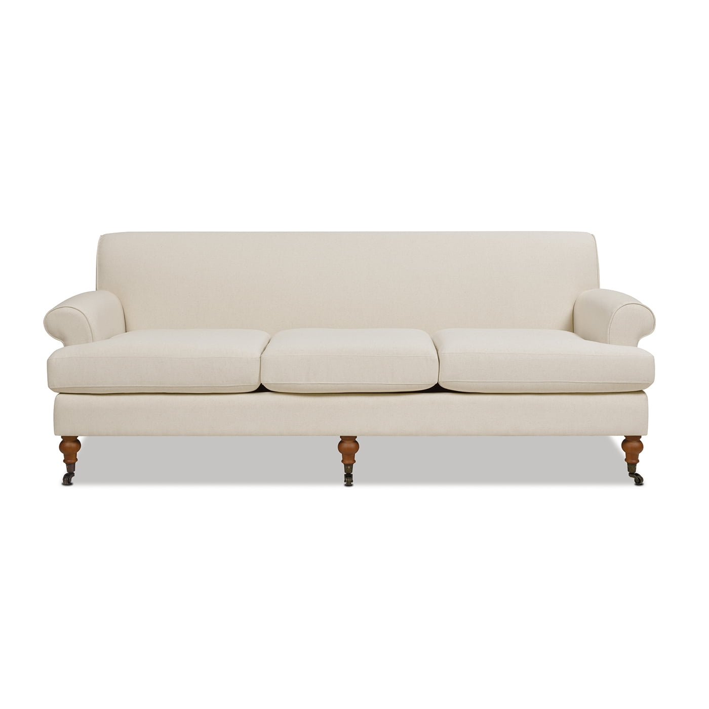 Alana Light Beige Linen Upholstered Lawson Sofa with Removable Cushions