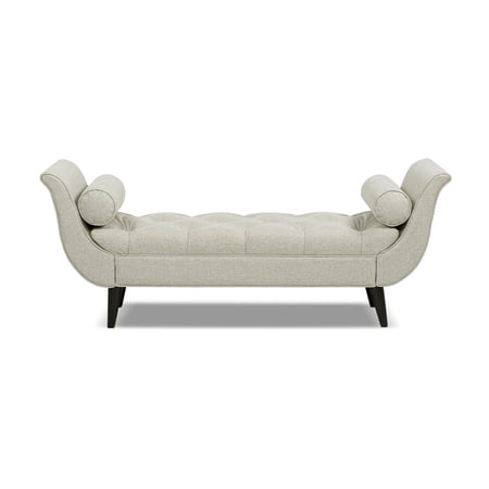 Alma Tufted Flared Arm Entryway Bench Taupe Polyester