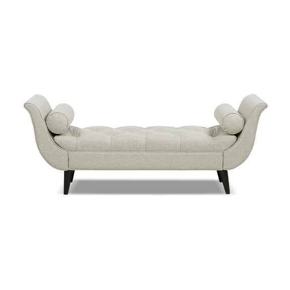 Jennifer Taylor Home Alma Tufted Flared Arm Entryway Bench, Taupe Polyester