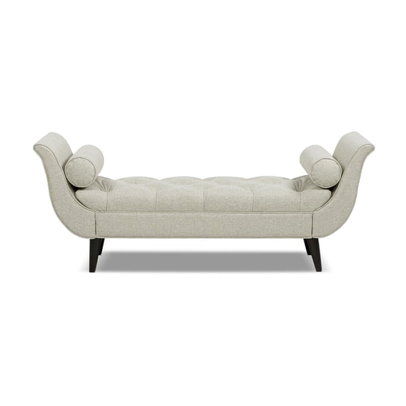 Jennifer Taylor Home Alma Tufted Flared Arm Entryway Bench, Taupe Polyester