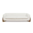 thumbnail image 1 of Jennifer Taylor Home Alpine 90.5" Modern Scandinavian Boucle Minimalist Round Arm Sherpa Sofa, Ivory White, 1 of 9