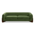 thumbnail image 1 of Jennifer Taylor Home Alpine 90.5" Modern Scandinavian Boucle Minimalist Round Arm Sherpa Sofa, Moss Green Fleeced Teddy, 1 of 8