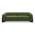 thumbnail image 1 of Jennifer Taylor Home Alpine 90.5" Modern Scandinavian Boucle Minimalist Round Arm Sherpa Sofa, Moss Green Fleeced Teddy, 1 of 8