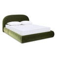 thumbnail image 1 of Jennifer Taylor Home Archie Puffy Grounded Upholstered Platform Bed, King, Olive Green, 1 of 9