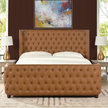 Jennifer Taylor Home Brooklyn King Upholstered Bed with Solid Furniture