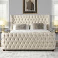 thumbnail image 1 of Jennifer Taylor Home Brooklyn Tufted Bed King Light Beige Linen, 1 of 6