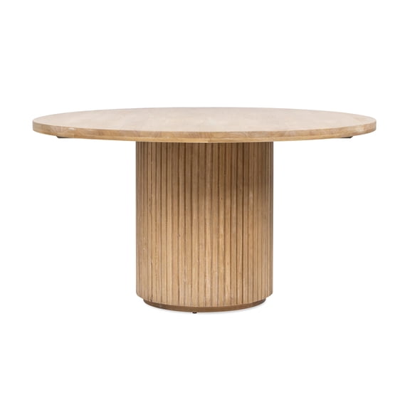 Jennifer Taylor Home Charlotte 55" Round Fluted Dining Table, Bleached Blonde Rubberwood