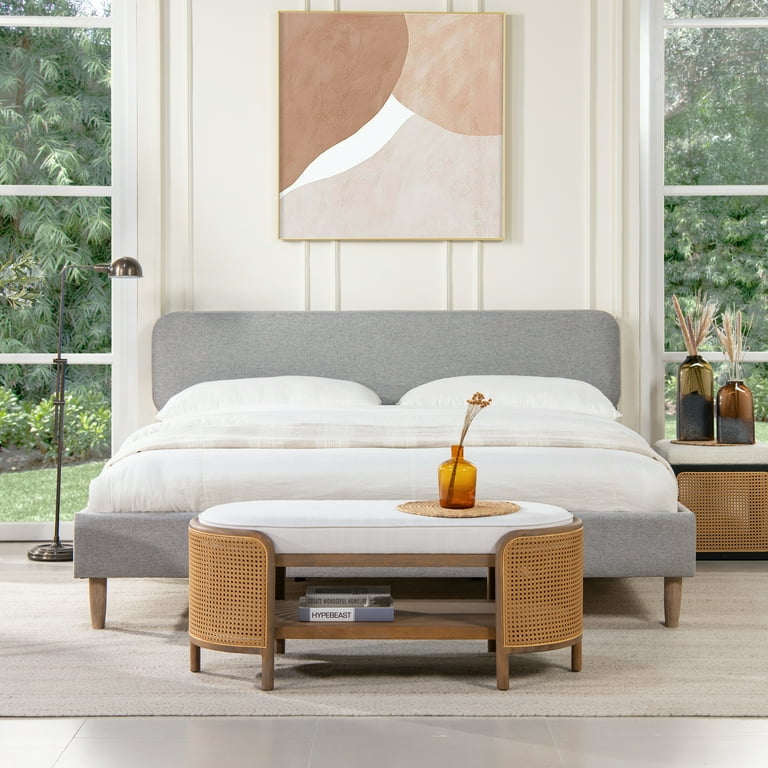 Low upholstered platform bed deals