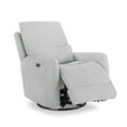 thumbnail image 1 of Jennifer Taylor Home Dublin 30" Swivel Power Recliner Arm Chair Heathered Light Gray Polyester, 1 of 11