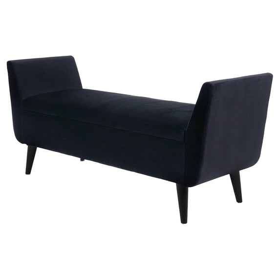Jennifer Taylor Home Duff Mid-Century Modern Entryway Storage Bench Black