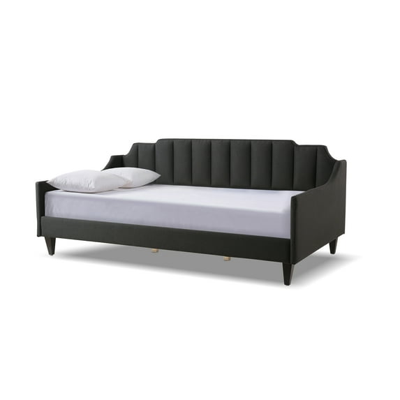 Jennifer Taylor Home Edgar Channel Tufted Sofa Bed Daybed, Jet Black
