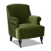 Eloise 30 Pleated Sock Arm Accent Armchair Olive Green Performance Velvet