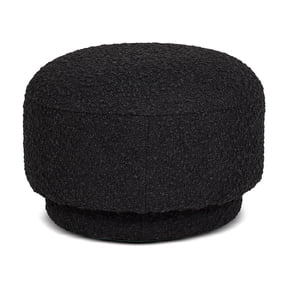Fuji 15" Mushroom Footstool Ottoman Ebony Black Boucle