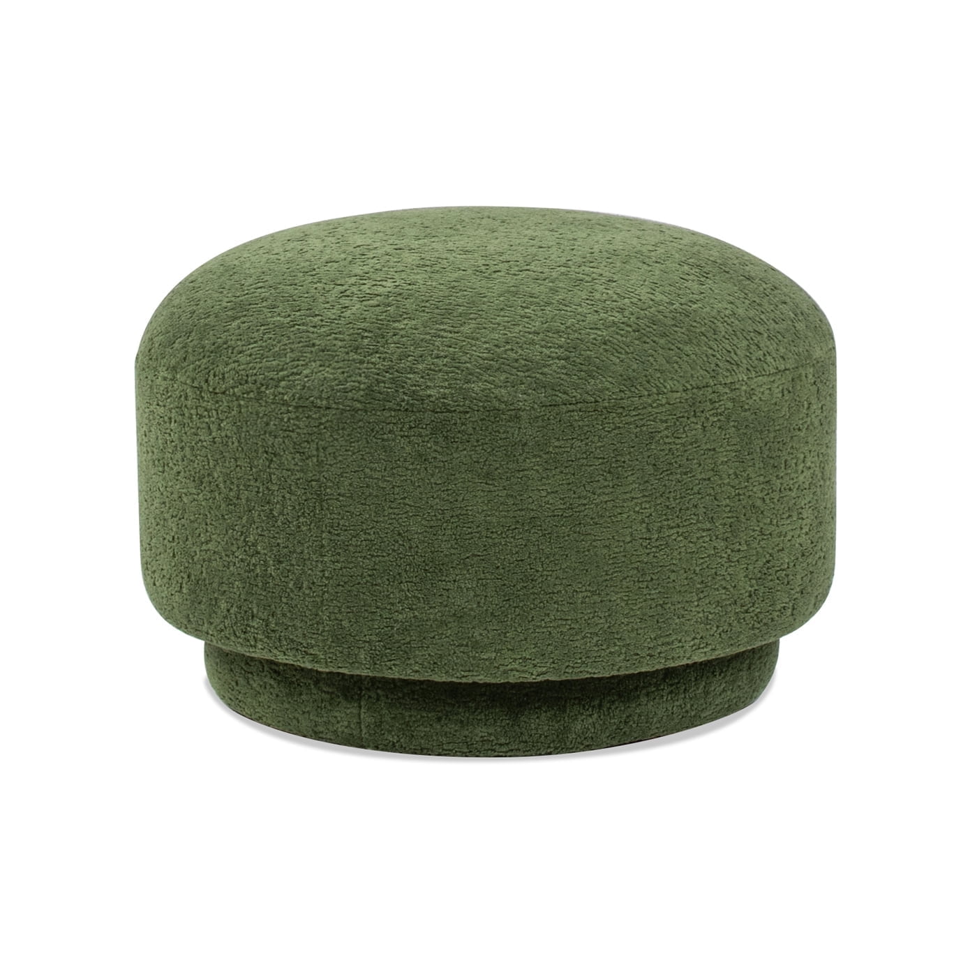 Jennifer Taylor Home Fuji 15" Mushroom Footstool Ottoman, Moss Green Fleeced Teddy