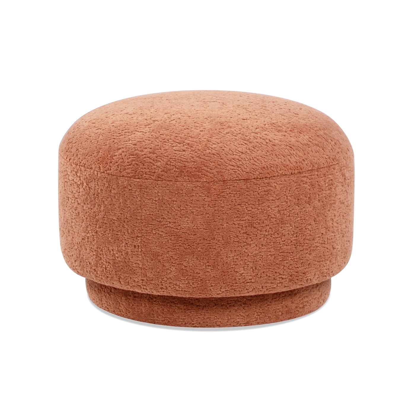 Jennifer Taylor Home Fuji 15" Mushroom Footstool Ottoman, Spice Orange Fleeced Teddy