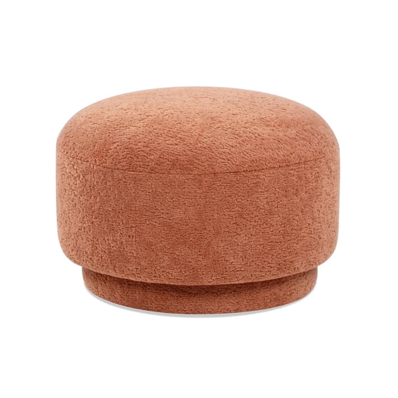 Jennifer Taylor Home Fuji 15" Mushroom Footstool Ottoman, Spice Orange Fleeced Teddy