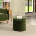 thumbnail image 1 of Jennifer Taylor Home Fuji 19" Oversized Round Storage Ottoman, Olive Green Performance Velvet, 1 of 9