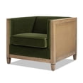 thumbnail image 1 of Jennifer Taylor Home Georgia 34" Cane Rattan Tuxedo Armchair, Olive Green Performance Velvet, 1 of 7