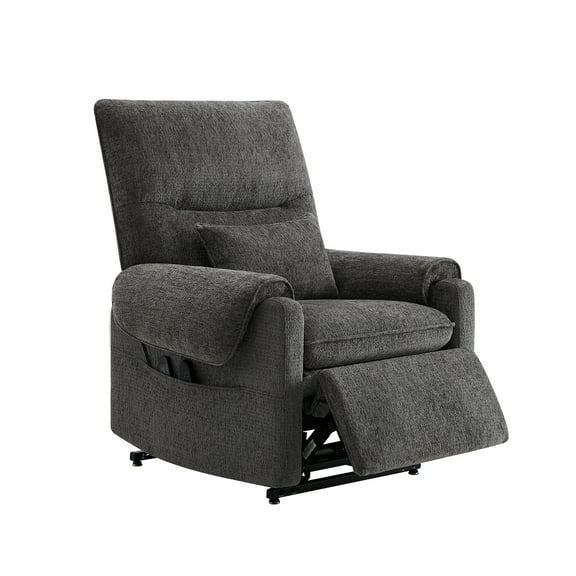 Jennifer Taylor Home Glenn 30" Power Lift Assist Recliner Arm Chair Steel Gray Chenille