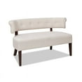 thumbnail image 1 of Jennifer Taylor Home Jared Roll Arm Tufted Polyester Fabric Bench, Sky Neutral Beige, 1 of 7