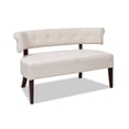thumbnail image 1 of Jennifer Taylor Home Jared Roll Arm Tufted Polyester Fabric Bench, Sky Neutral Beige, 1 of 8