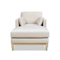 thumbnail image 1 of Jennifer Taylor Home Knox 65" Modern Farmhouse Performance Velvet Living Room Chaise Lounge Chair in French Beige, 1 of 12