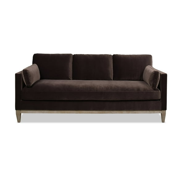 Jennifer Taylor Home Knox 84" Modern Farmhouse Performance Velvet Living Room Sofa Couch in Deep Brown