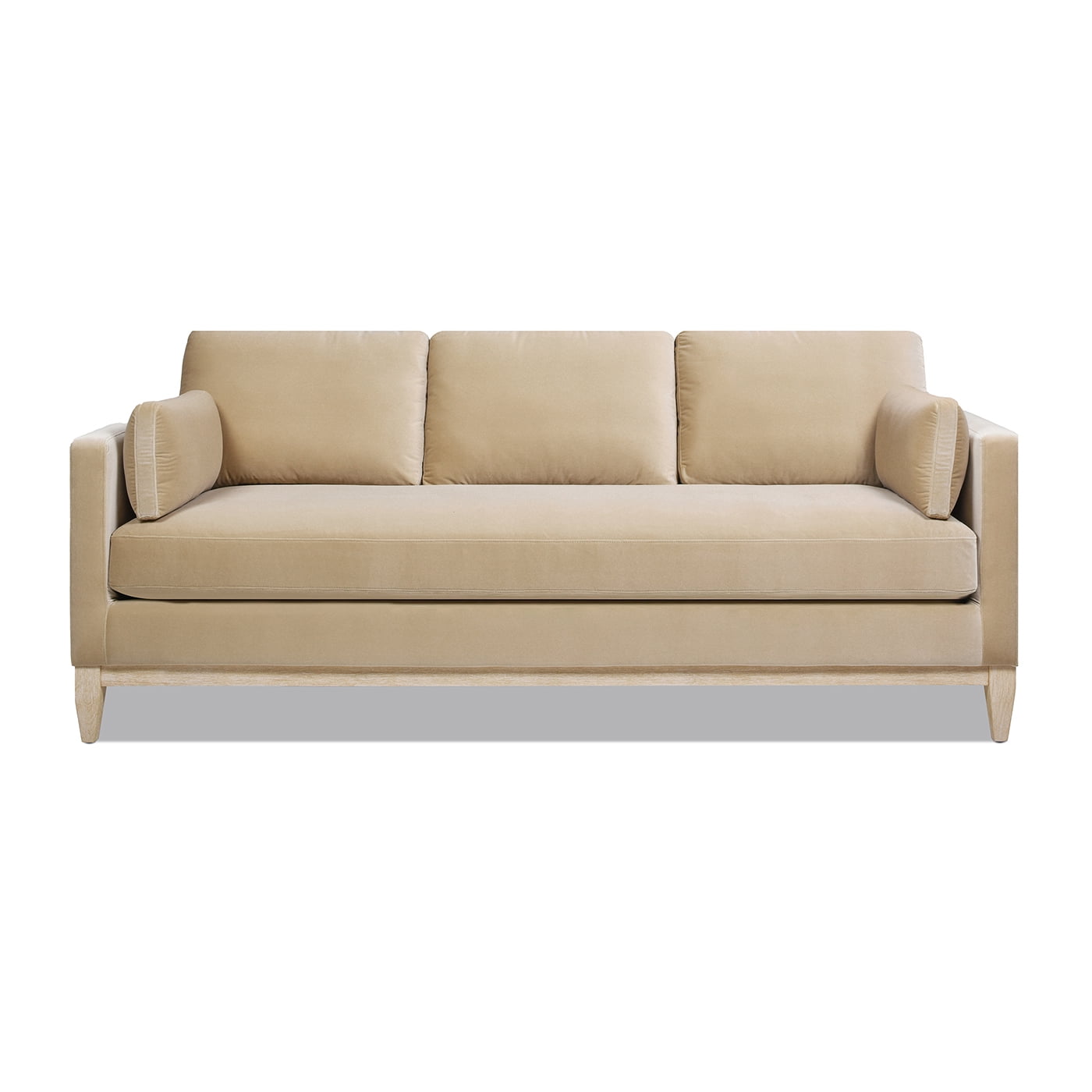 Knox 84" Fawn Brown Velvet Lawson Sofa with Removable Cushions