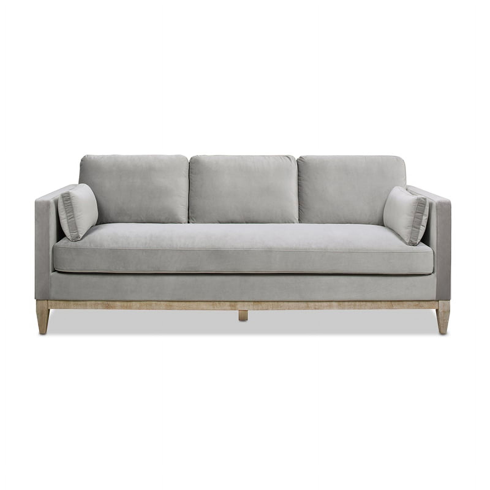 Opal Grey Luxurious Velvet 84" Sofa with Removable Cushions