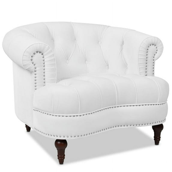 Jennifer Taylor Home La Rosa Victorian Tufted Accent Chair Cloud White