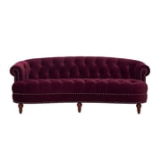 Jennifer Taylor Home La Rosa 84 Victorian Chesterfield Living Room Tufted Sofa Couch, Burgundy Velvet