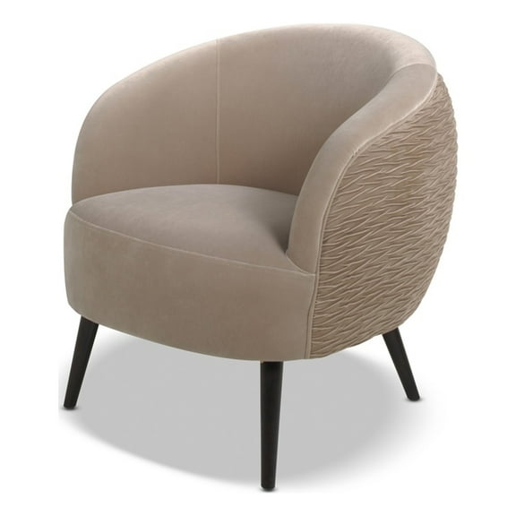 Jennifer Taylor Home London Mid-Century Modern Ruched Barrel Chair Mink
