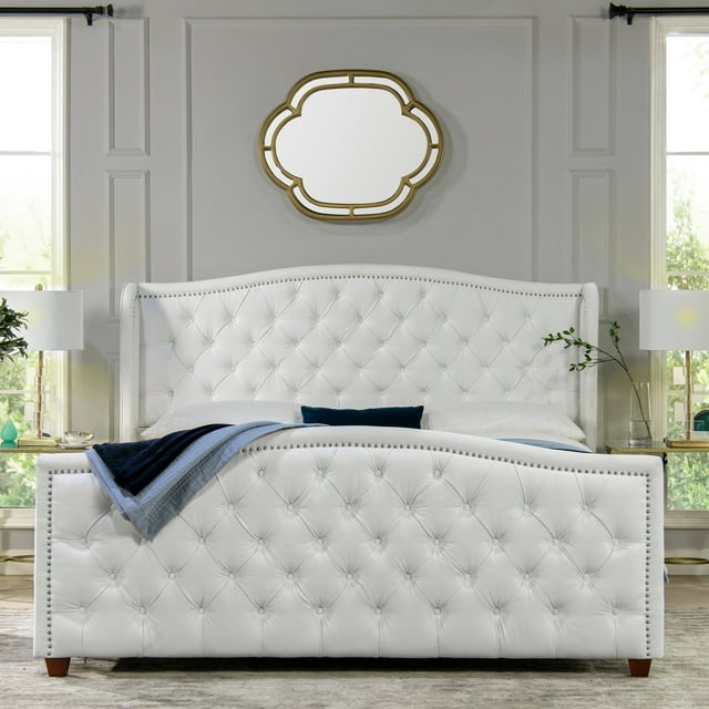 Jennifer Taylor Home Upholstered Marcella Tufted Wingback King Bed