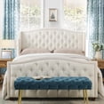 thumbnail image 1 of Jennifer Taylor Home Marcella Tufted Wingback Queen Bed Antique White, 1 of 5