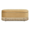 thumbnail image 1 of Jennifer Taylor Home Melinda 48.5" Oval Tufted Bullion Fringe Storage Bench, Gold Velvet, 1 of 7