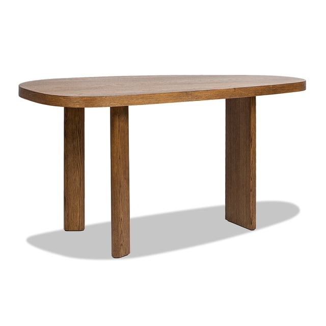 Jennifer Taylor Home Melvin 60" Modern Oak Oblong Oval Console Desk ...