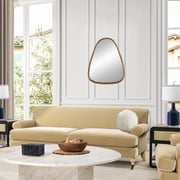 Jennifer Taylor Home Naveen 37.5 Oblong Oval Modern Wall Mirror with Pine Wood Frame, Natural Pine Wood