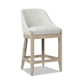 thumbnail image 1 of Jennifer Taylor Home Newport 26.5" Coastal Curved Back Upholstered Counter Stool, Two-Tone Neutral Gray Polyester Wool Blend, 1 of 8