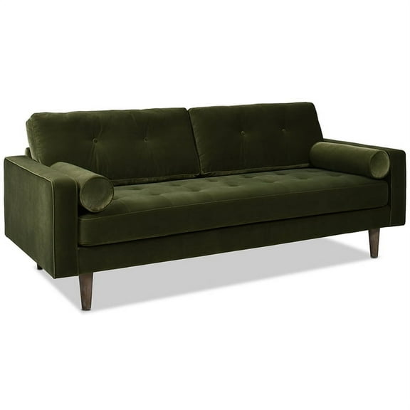 Jennifer Taylor Home Nicholas 84.5" Mid-Century Modern Sofa Olive Green