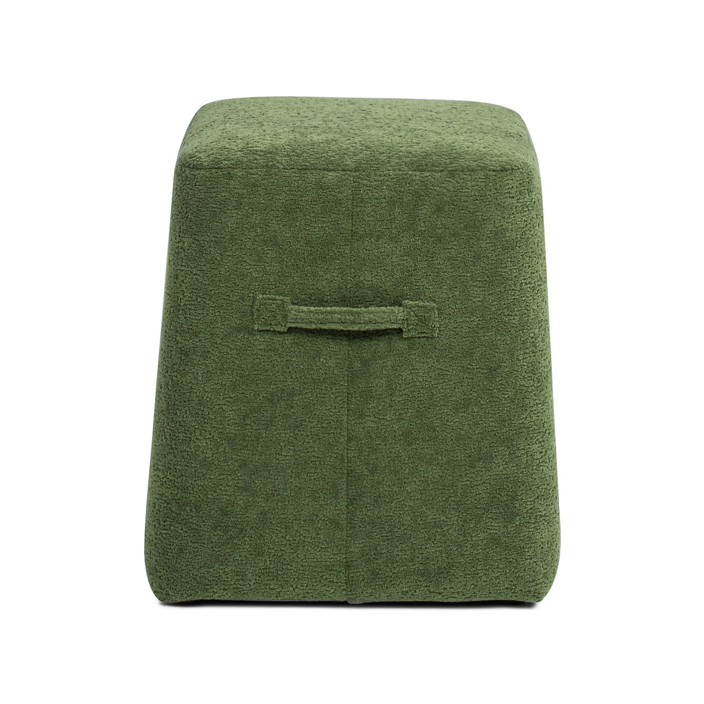 Moss Green Fleeced Teddy Upholstered Footstool with Pinewood Frame